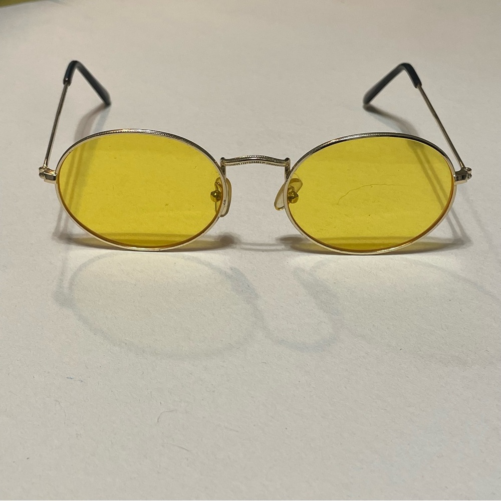Yellow Lens Oval Sunglasses